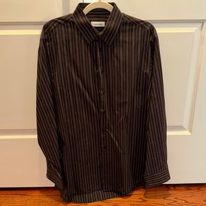 Calvin Klein black pin striped shirt - size 16 34/35